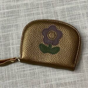 Born Metallic Gold Leather Pouch